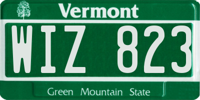 VT license plate WIZ823