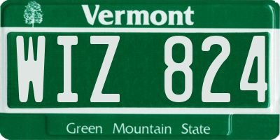 VT license plate WIZ824