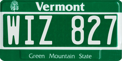 VT license plate WIZ827