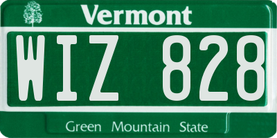 VT license plate WIZ828