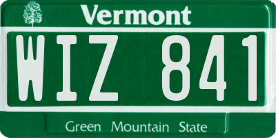 VT license plate WIZ841