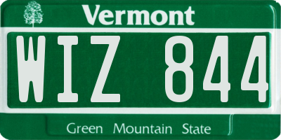 VT license plate WIZ844