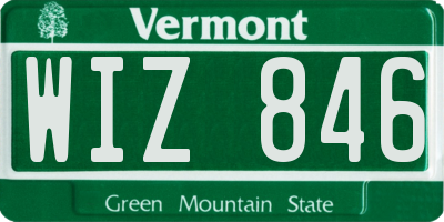 VT license plate WIZ846