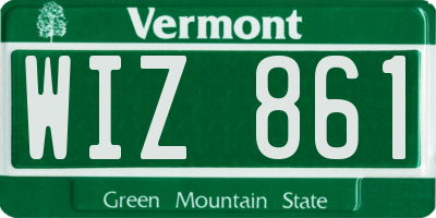 VT license plate WIZ861
