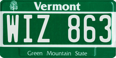 VT license plate WIZ863