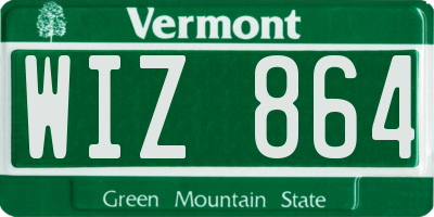 VT license plate WIZ864