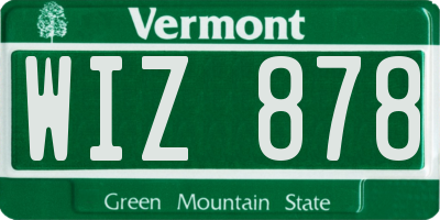 VT license plate WIZ878