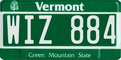 VT license plate WIZ884