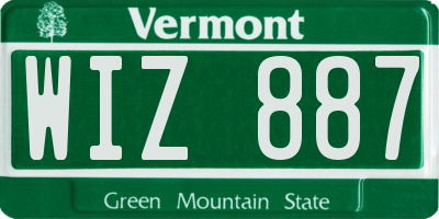 VT license plate WIZ887