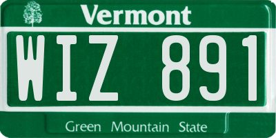 VT license plate WIZ891