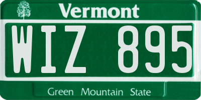 VT license plate WIZ895