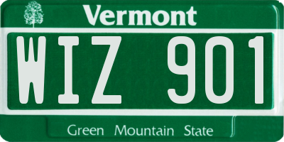 VT license plate WIZ901