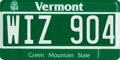 VT license plate WIZ904