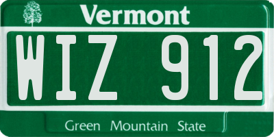 VT license plate WIZ912