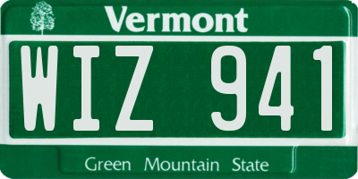 VT license plate WIZ941