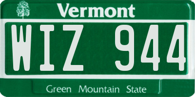 VT license plate WIZ944