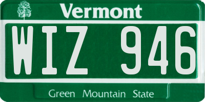 VT license plate WIZ946