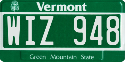 VT license plate WIZ948