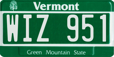 VT license plate WIZ951