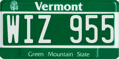 VT license plate WIZ955