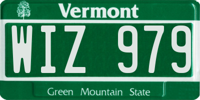 VT license plate WIZ979