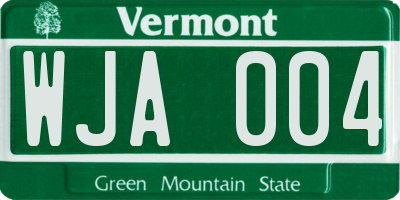 VT license plate WJA004