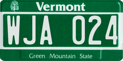 VT license plate WJA024
