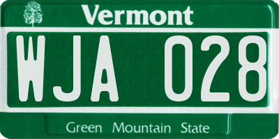 VT license plate WJA028