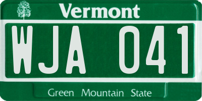 VT license plate WJA041