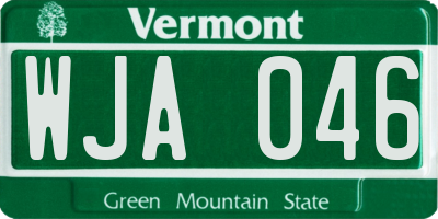 VT license plate WJA046