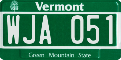 VT license plate WJA051