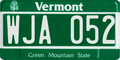 VT license plate WJA052