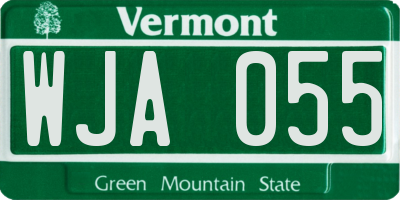 VT license plate WJA055