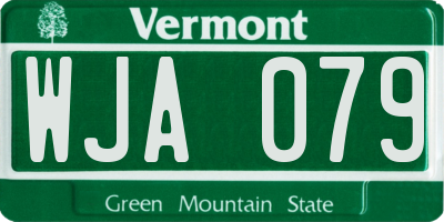 VT license plate WJA079