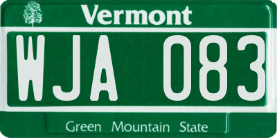VT license plate WJA083