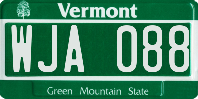 VT license plate WJA088