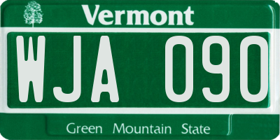 VT license plate WJA090