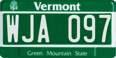 VT license plate WJA097