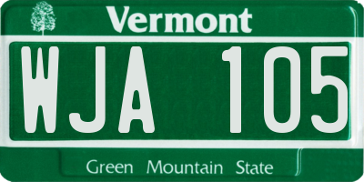 VT license plate WJA105