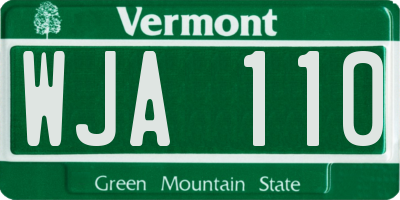VT license plate WJA110