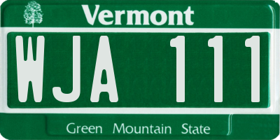 VT license plate WJA111