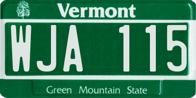 VT license plate WJA115