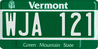 VT license plate WJA121