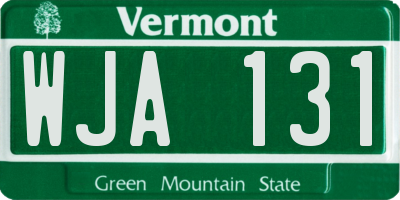 VT license plate WJA131