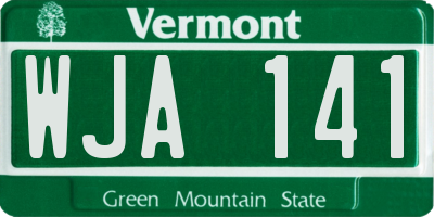 VT license plate WJA141