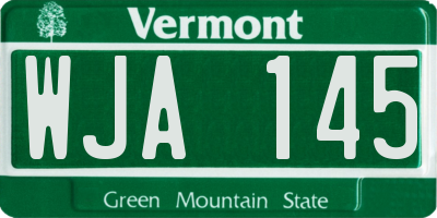 VT license plate WJA145