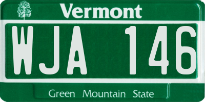 VT license plate WJA146