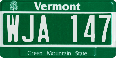 VT license plate WJA147