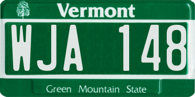 VT license plate WJA148