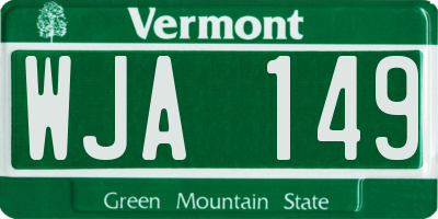 VT license plate WJA149